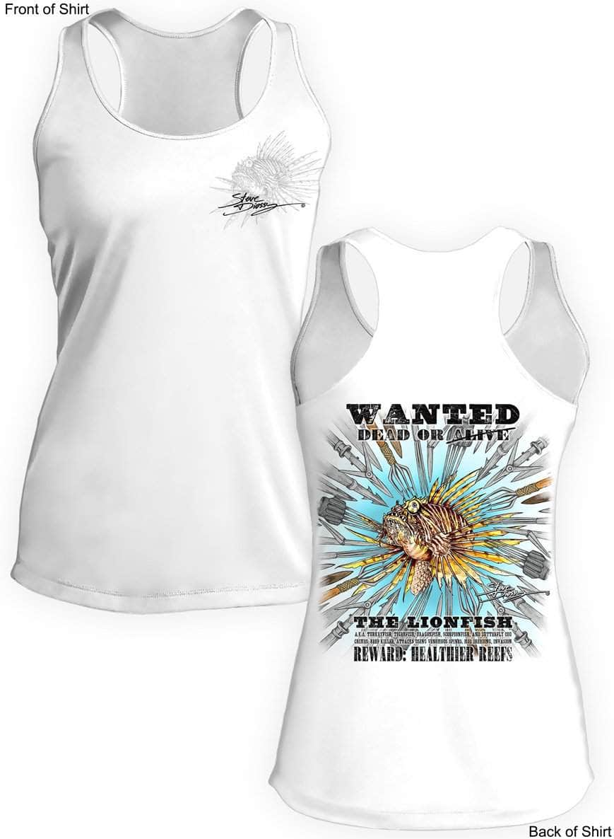 Lionfish Wanted- SPEARS- Ladies Racerback Tank-100% Polyester